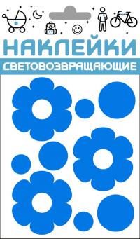 Светоотражатель Cova Наклейки Цветочки 100x85mm Blue 333-410