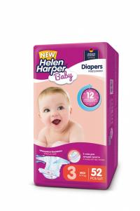 Подгузники Helen Harper Baby Midi 4-9кг 52шт 2310619