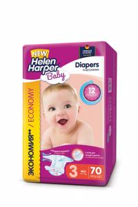 Подгузники Helen Harper Baby Midi 4-9кг 70шт 2310399