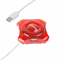 Хаб USB Rexant 18-4100 4 ports Red