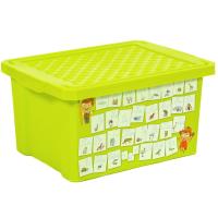 Ящик для игрушек Little Angel Обучайка Азбука 17L Light Green LA1023ОБ