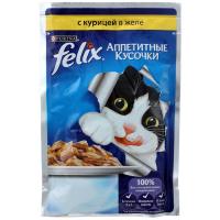 Корм Felix Курица аппетитные кусочки в желе 85g для кошек 12318960