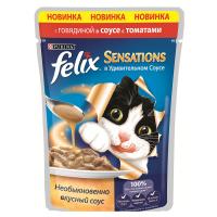 Корм Felix Sensations Говядина и томат в удивительном соусе 85g для кошек 12318968