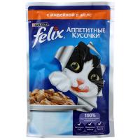 Корм Felix Индейка аппетитные кусочки в желе 85g для кошек 12318919