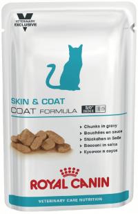 Корм ROYAL CANIN VCN Skin end Coat 100g Кусочки в соусе для длинношерстных кастрированных котов и кошек 773101/773001