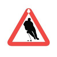 Наклейка на авто Sport-Sticker Хоккей - треугольная табличка на присоске