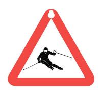 Наклейка на авто Sport-Sticker Лыжи - треугольная табличка на присоске