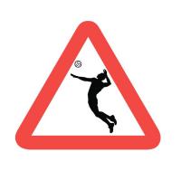 Наклейка на авто Sport-Sticker Волейбол - треугольная табличка на присоске