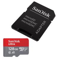 Карта памяти 128Gb - SanDisk Ultra microSDXC A1 UHS-I Class 10 SDSQUAR-128G-GN6IA с переходником под SD