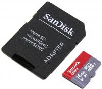 Карта памяти 16Gb - SanDisk Ultra microSDHC A1 UHS-I Class 10 SDSQUAR-016G-GN6IA с переходником под SD