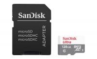 Карта памяти 128Gb - SanDisk Ultra microSDHC Class 10 SDSQUNS-128G-GN6TA с переходником под SD