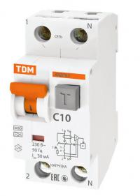 Дифференциальный автомат TDM-Electric АВДТ 63 C10 30мА SQ0202-0001