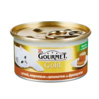 Корм Gourmet Gold Террин с Уткой Морковью и Шпинатом по Французки кусочки в Паштете 85g для кошек 57032