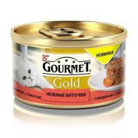 Корм Gourmet Gold Нежные Биточки Говядина Томат 85g для кошек 61279