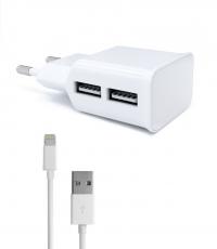 Зарядное устройство Red Line NC-2.1AC 2xUSB + 8pin для Apple 2.1A White УТ000013629