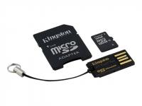 Карта памяти 32Gb - Kingston Kit - Micro Secure Digital HC Class 10 MBLY10G2/32GB c карт-ридером + переходник под SD