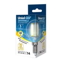 Лампочка Uniel Air шар LED-G45-5W/WW/E14/CL/DIM GLA01TR 3000K Warm White