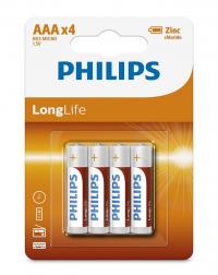 Батарейка AAA Philips R03L4B/10 ( 4 штуки )