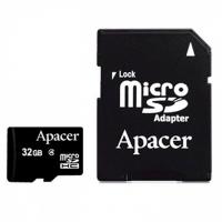 Карта памяти 32Gb - Apacer - Micro Secure Digital HC Class 4 AP32GMCSH4-R с переходником под SD