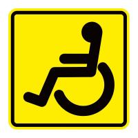 Наклейка на авто Airline Знак Инвалид ГОСТ 15x15cm AZN09 - наружная самоклеющаяся 1шт