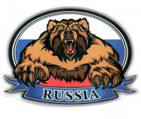 Наклейка на авто Mashinokom РУС Флаг Медведь 10х14см VRC 250-09