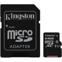 Карта памяти 64Gb - Kingston Micro Secure Digital XC Class10 UHS-I SDCS/64GB
