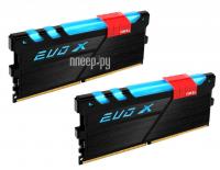 Модуль памяти GeIL EVO X DDR4 DIMM 3200MHz PC4-25600 CL16 - 16Gb KIT (2x8Gb) GEXB416GB3200C16ADC