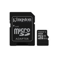 Карта памяти 16Gb - Kingston MicroSDHC Class 10 UHS-I U1 Canvas Select SDCS/16GB с переходником под SD