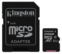 Карта памяти 256Gb - Kingston MicroSDHC Class 10 UHS-I U1 Canvas Select SDCS/256GB с переходником под SD