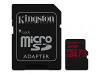 Карта памяти 32Gb - Kingston MicroSDHC U3 UHS-I V30 A1 Canvas React SDCR/32GB с переходником под SD