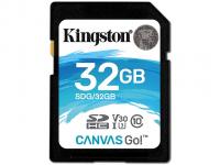 Карта памяти 32GB - Kingston SDHC Canvas Go 90R/45W CL10 U3 V30 SDG/32GB
