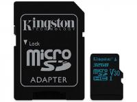 Карта памяти 32GB - Kingston microSDHC Canvas Go 90R/45W U3 UHS-I V30 Card + SD Adapter SDCG2/32GB