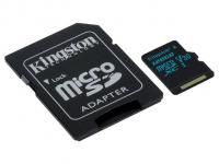 Карта памяти 128GB - Kingston microSDHC Canvas Go 90R/45W U3 UHS-I V30 Card + SD Adapter SDCG2/128GB