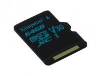 Карта памяти 64GB - Kingston microSDXC Canvas Go 90/45 U3 UHS-I V30 Single Pack W/O Adptr SDCG2/64GBSP