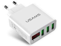 Зарядное устройство USAMS US-CC035 3xUSB LED Display White