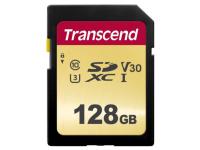 Карта памяти 128Gb - Transcend 500S SDXC I Clase 10 UHS-I U3 V30 TS128GSDC500S