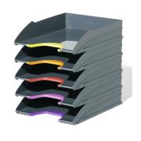 Набор лотков Durable Varicolor 5шт с цветными вставками 34x26.5x35cm Grey 7705-57