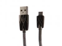 Аксессуар DF USB – MicroUSB 1.0m aMetal-01 Black