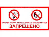 Знак Фолиант Курение табака и пользование открытым огнем запрещено ФЗ-87