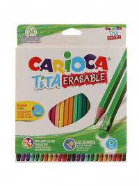Карандаши цветные Carioca Tita Erasable 24 цветные 42938 / 262582