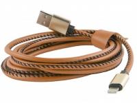 Аксессуар Red Line USB - 8 pin 2m Eco Leather Braid Brown