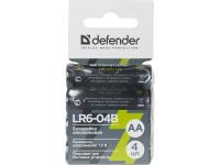 Батарейка AA - Defender Alkaline LR6-04B (4 штуки) 56028