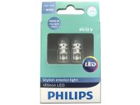 Лампа Philips Ultinon LED W5W 12V-1W 4000K 11961ULW4X2 (2 штуки)