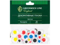 Набор Greenwich Line Материал декоративный Глазки цветные 20шт WE_20423