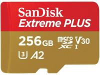 Карта памяти 256Gb - SanDisk MicroSD Extreme Plus Class 10 SDSQXBZ-256G-GN6MA с переходником под SD
