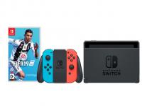 Игровая приставка Nintendo Switch Neon Red-Neon Blue + FIFA 19