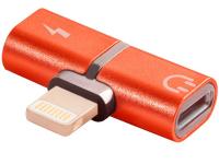 Аксессуар Greenconnect USB 2.0 Lightning 8pin - jack 3.5mm Red GCR-51149