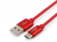 Аксессуар Gembird Cablexpert Silver Series USB 2.0 - USB Type-C 1.8m Red CC-S-USBC01R-1.8M