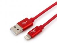 Аксессуар Gembird Cablexpert Silver Series USB - Lightning 1m Red CC-S-APUSB01R-1M