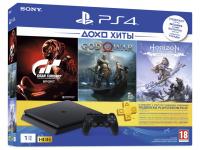 Игровая приставка Sony PlayStation 4 Slim 1Tb Black CUH-2208B + Gran Turismo Sport + God of War + Horizon Zero Dawn CE + PSN 3 месяца